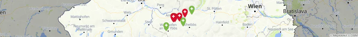 Kartenansicht für Apotheken-Notdienste in der Nähe von Ferschnitz (Amstetten, Niederösterreich)